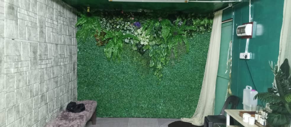 Dalaman Spa dengan Dinding Hijau